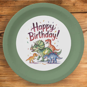 Süßer Dinosaurier-Geburtstag Pappteller