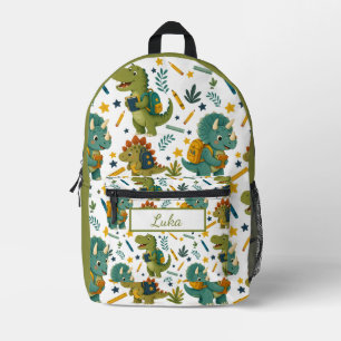 Süßer Dinosaurier geht zur Schule für Kinder Bedruckter Rucksack