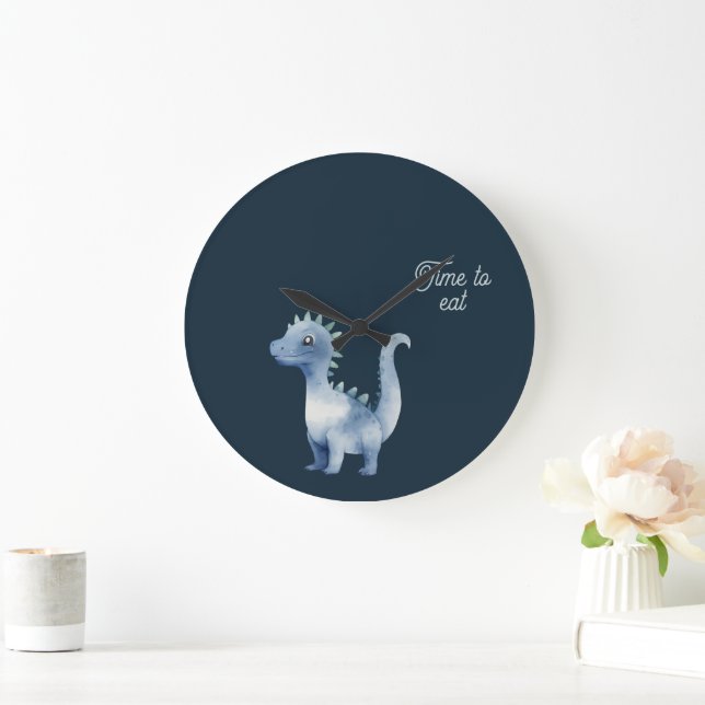 Süßer Dinosaurier Große Wanduhr (Zuhause)