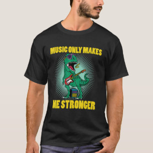 süßer Dinosaurier mit Gitarrenmusik cooler Musiker T-Shirt