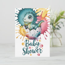 Süßer Dinosaurier mit Wasserfarbspritzern Baby Sho