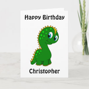Süßer Dinosaurier personalisierter Geburtstag Karte
