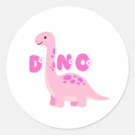 Süßer Dinosaurier 🦕  Runder Aufkleber