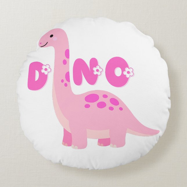 Süßer Dinosaurier 🦕  Rundes Kissen (Vorderseite)