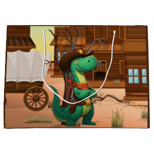 Süßer Dinosaurier Sheriff/Cowboy Große Geschenktüte