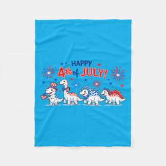 Süßer Dinosaurier USA-Flagge Feuerwerk Kinder 4. J Fleecedecke