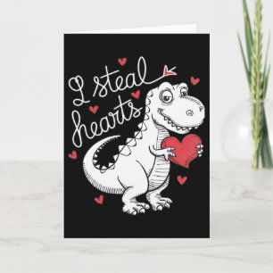 Süßer Dinosaurier-Valentinstag, ich stehle Herzen Karte