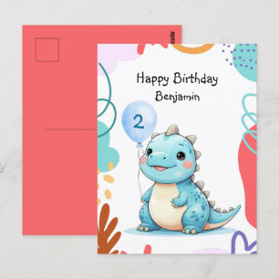 Süßer Dinosaurier wilder Junge Alles Gute zum Gebu Postkarte