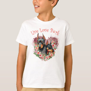 Süßer Dobermann-Hund Blumen T-Shirt