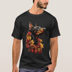 Süßer Dobermann mit Herbstlaub Herbst-Ästhetik Do T-Shirt