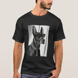 Süßer Dobermann mit Sonnenbrille Cooler Hunde-Lieb T-Shirt