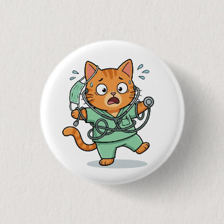 Süßer Doktor Katzen Knopf Button