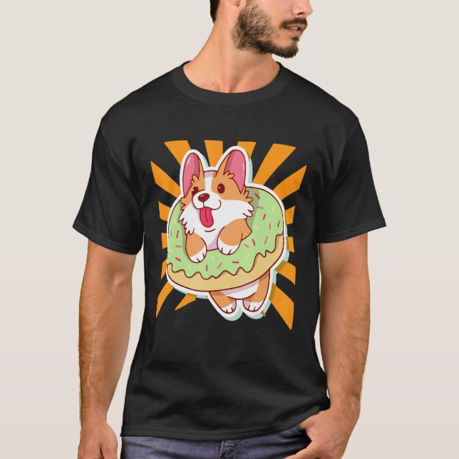 Süßer Donut Corgi T-Shirt (Vorderseite)