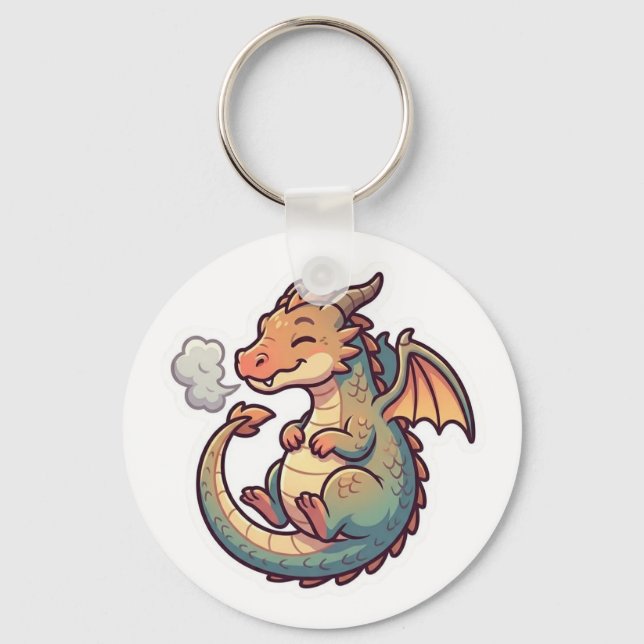 Süßer Drache-Tierkreis Schlüsselanhänger (Vorderseite)