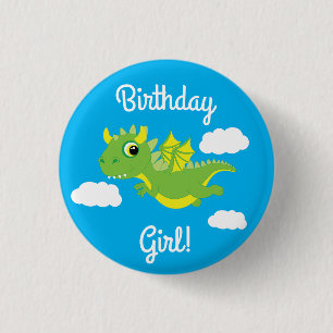 Süßer Drache zum Kindergeburtstag Button