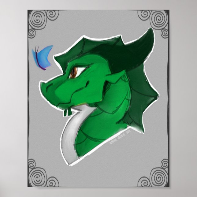 Süßer Drachenposter Poster (Vorne)