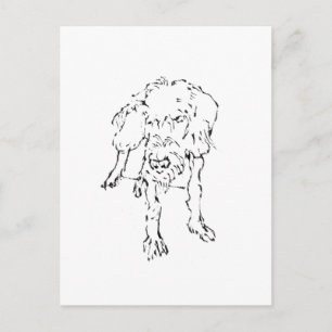 Süßer Drahthaar-Dackel-Hund Postkarte