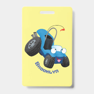 Süßer Dune-Buggy-Geländewagen-Cartoon Ausweis