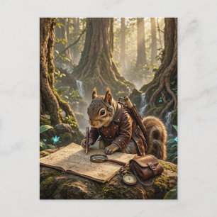 Süßer Eichhörnchen-Entdecker Postkarte