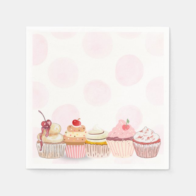 Süßer Ein Cupcake Geburtstagsparty  Serviette (Vorderseite)