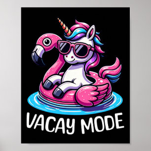 Süßer Einhorn-Urlaubsmodus Lustiger Familienurlaub Poster