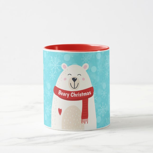 Süßer Eisbär-Feiertags-Kunst-Personalisierte Tasse (Zentrum)