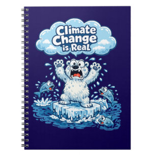 Süßer Eisbär Klimawandel ist real Notizblock