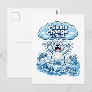 Süßer Eisbär Klimawandel ist real Postkarte