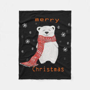 Süßer Eisbär Schal Frohe Weihnachten Xmas Feiertag Fleecedecke