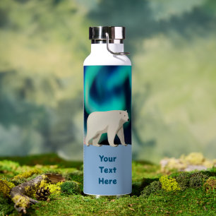 Süßer Eisbär und Nordlichter Trinkflasche