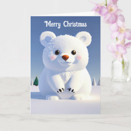 Süßer Eisbär Weihnachten Festlich Feiertag Karte