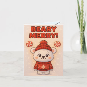Süßer Eisbär Weihnachten Karte
