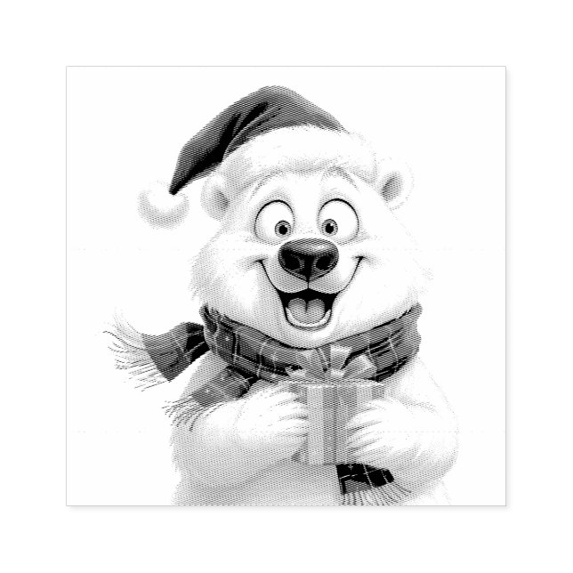 Süßer Eisbär Weihnachtsgeschenk Gummistempel (Prägung)