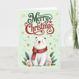 Süßer Eisbär-Weihnachtskarte Feiertagskarte