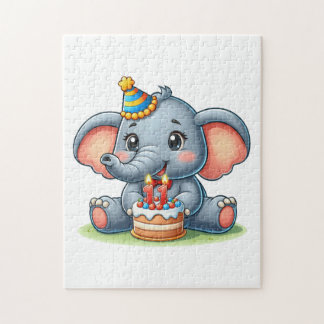 Süßer Elefant 11. Geburtstag Puzzle