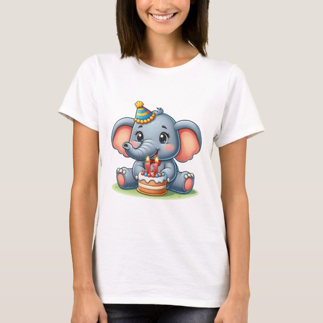 Süßer Elefant 11. Geburtstag T-Shirt (Vorderseite)