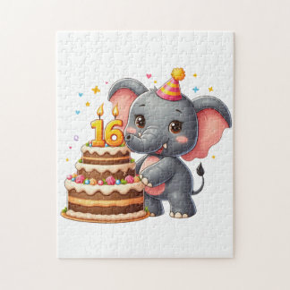 Süßer Elefant 16. Geburtstag Puzzle