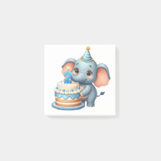 Süßer Elefant 2. Geburtstag Post-it Klebezettel
