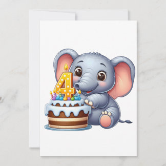 Süßer Elefant 4. Geburtstag Ankündigung