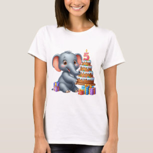 Süßer Elefant 5. Geburtstag T-Shirt