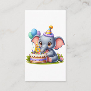 Süßer Elefant 6. Geburtstag Begleitkarte