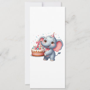Süßer Elefant 7. Geburtstag Einladung