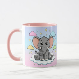 Süßer Elefant auf Wolke - Ich bin Ele-Fun-t Wortsp Tasse
