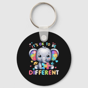 Süßer Elefant Autismus-Bewusstsein Es ist okay, an Schlüsselanhänger
