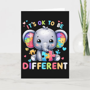 Süßer Elefant Autismus-Bewusstsein Es ist okay and Karte