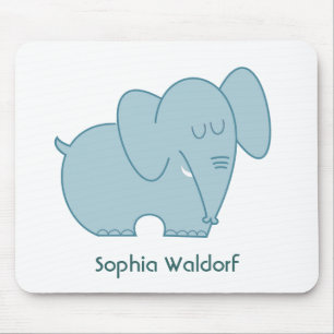 Süßer Elefant (blau) Mousepad