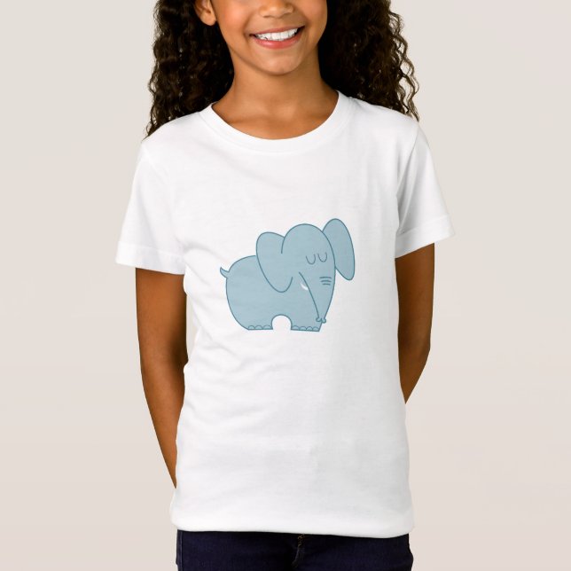 Süßer Elefant (blau) T-Shirt (Vorderseite)