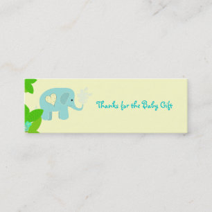 Süßer Elefant Danke Mini Visitenkarte