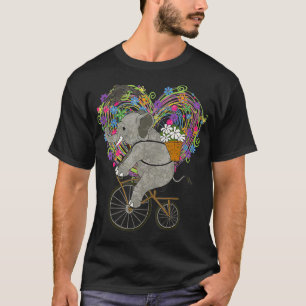 Süßer Elefant fährt gerne mit dem Vintage-Fahrrad T-Shirt
