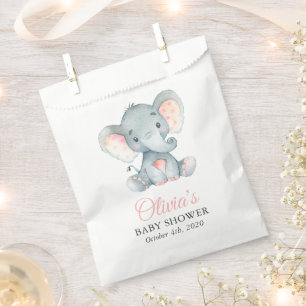 Süßer Elefant, Kleiner Elefant, Rosa, Baby Shower Geschenktütchen